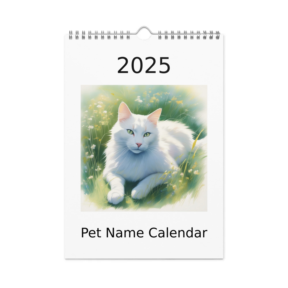 PugMug Custom White Companion Cat Wall Calendar (2026)