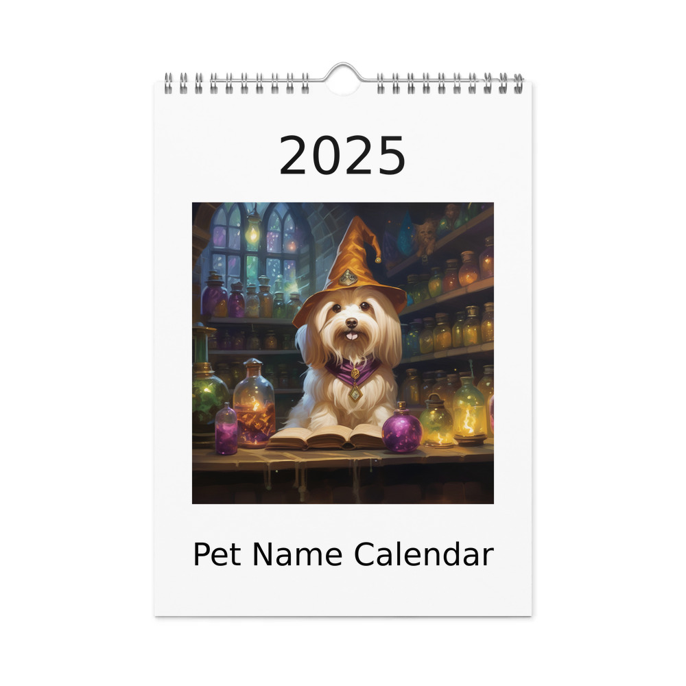PugMug Custom Tan Havanese Dog Wall Calendar (2026)