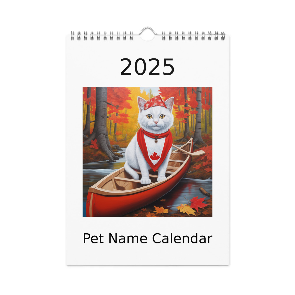 PugMug Custom White Companion Cat Wall Calendar (2026)