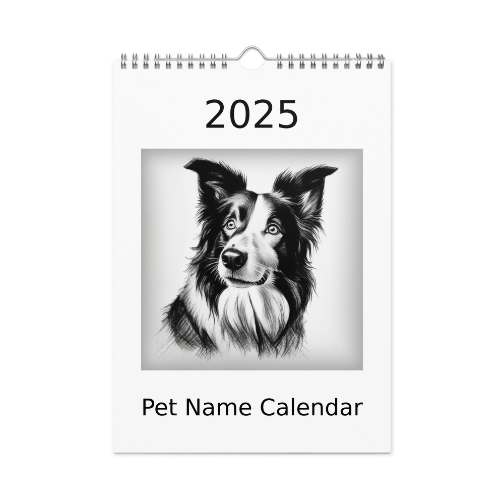 PugMug Custom Border Collie Wall Calendar (2026)
