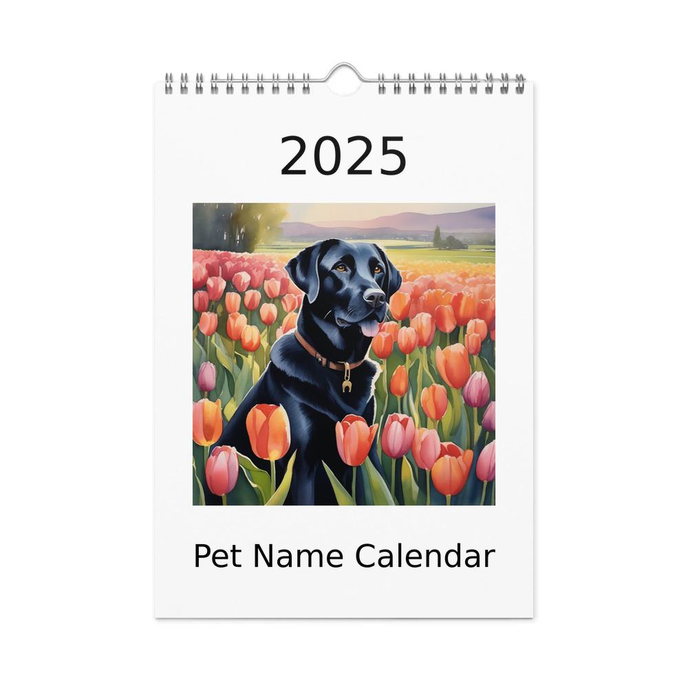 PugMug Custom Black Labrador Retriever Wall Calendar (2026)