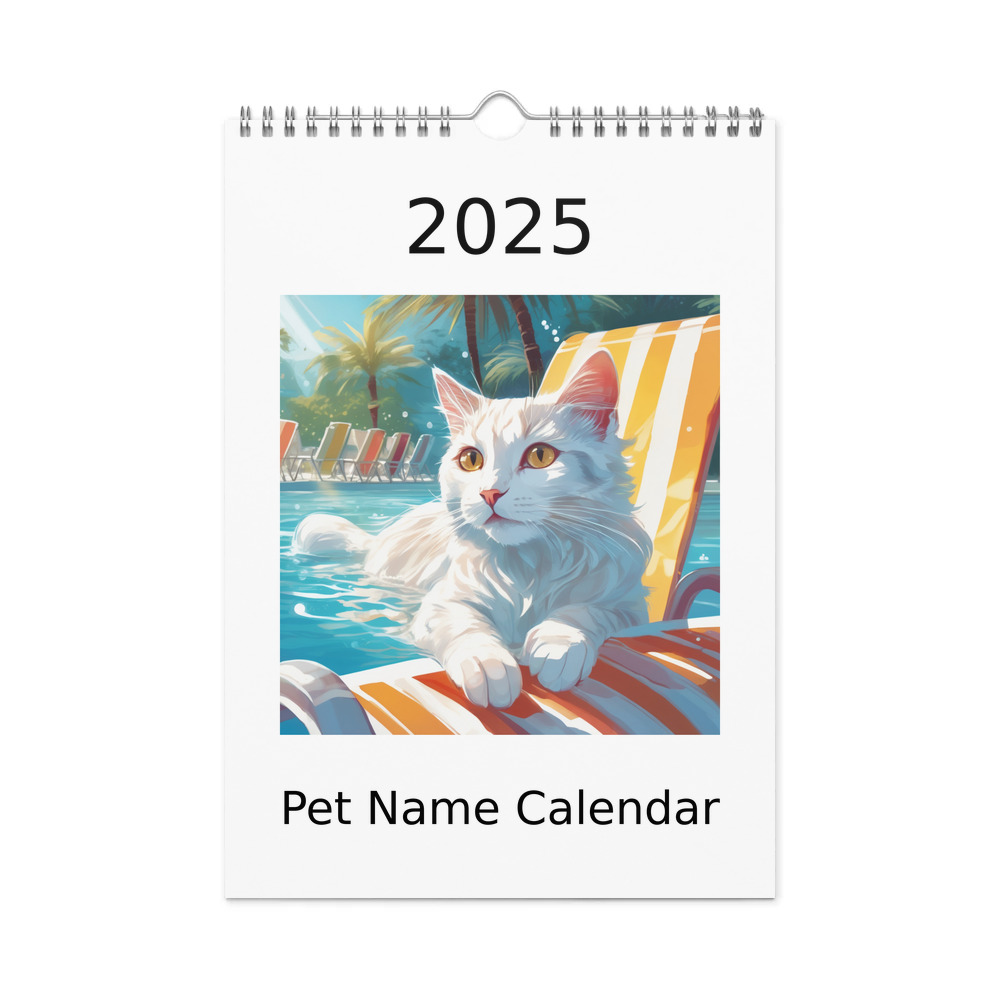 PugMug Custom White Companion Cat Wall Calendar (2026)