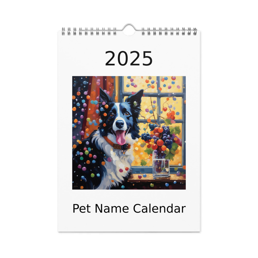 PugMug Custom Border Collie Wall Calendar (2026)