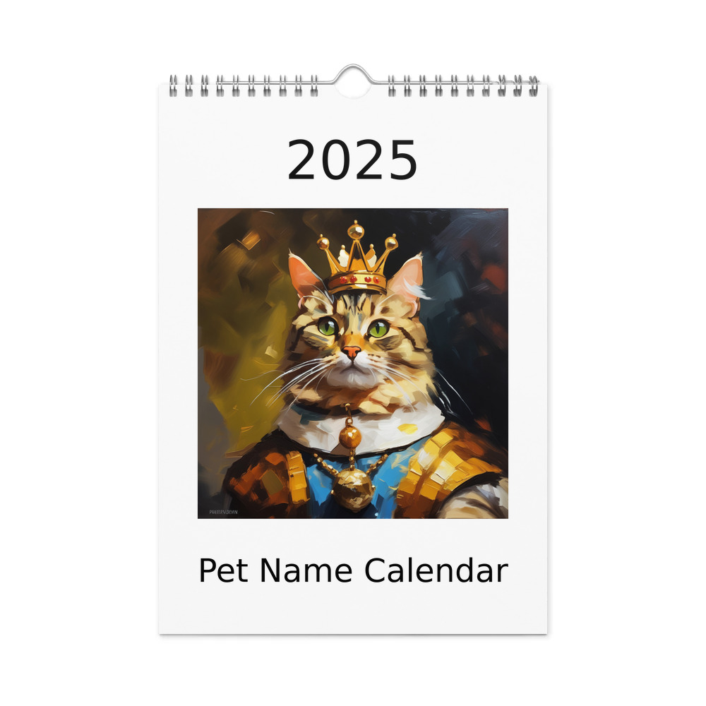 PugMug Custom Tabby Companion Cat Wall Calendar (2026)