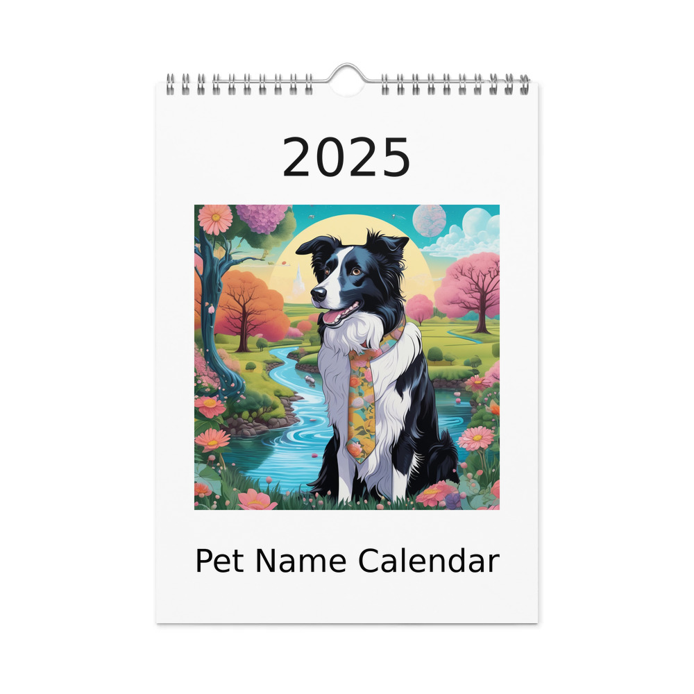 PugMug Custom Border Collie Wall Calendar (2026)