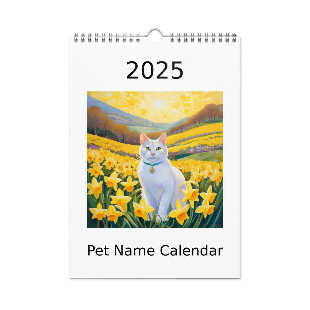 PugMug Custom White Companion Cat Wall Calendar (2026)