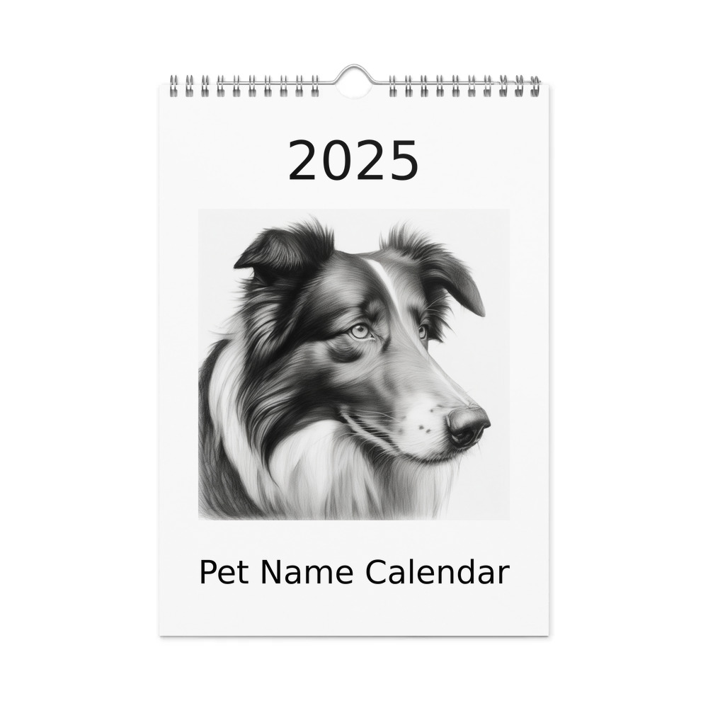 PugMug Custom Collie Wall Calendar (2026)