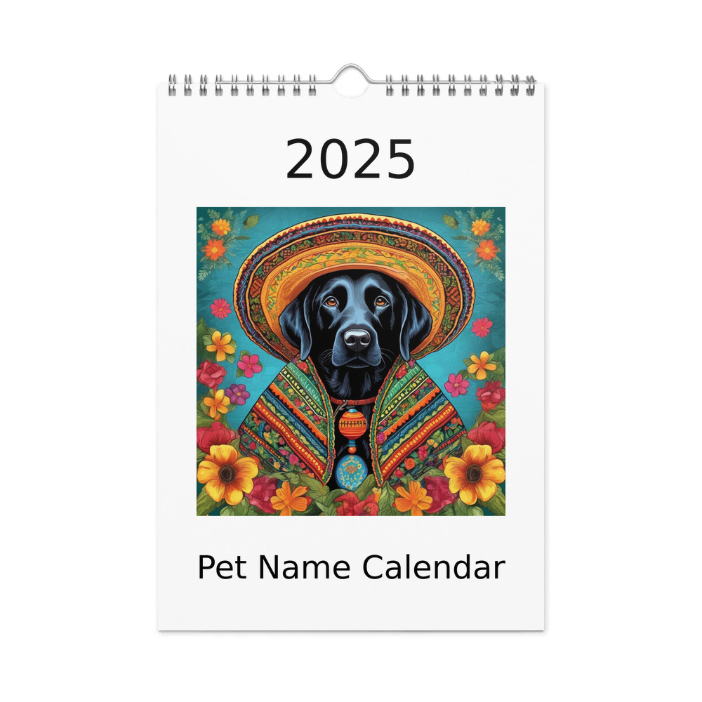 PugMug Custom Black Labrador Retriever Wall Calendar (2026)