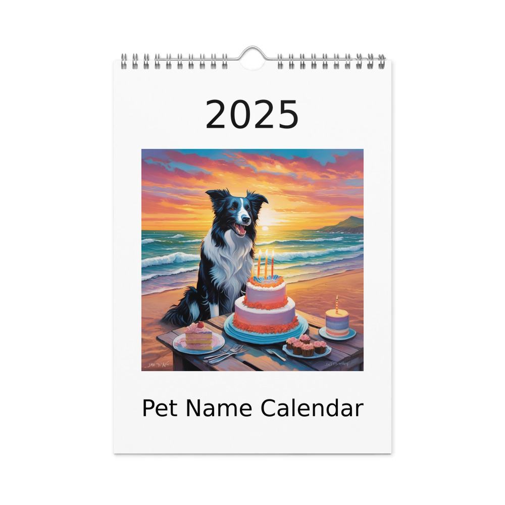 PugMug Custom Border Collie Wall Calendar (2026)