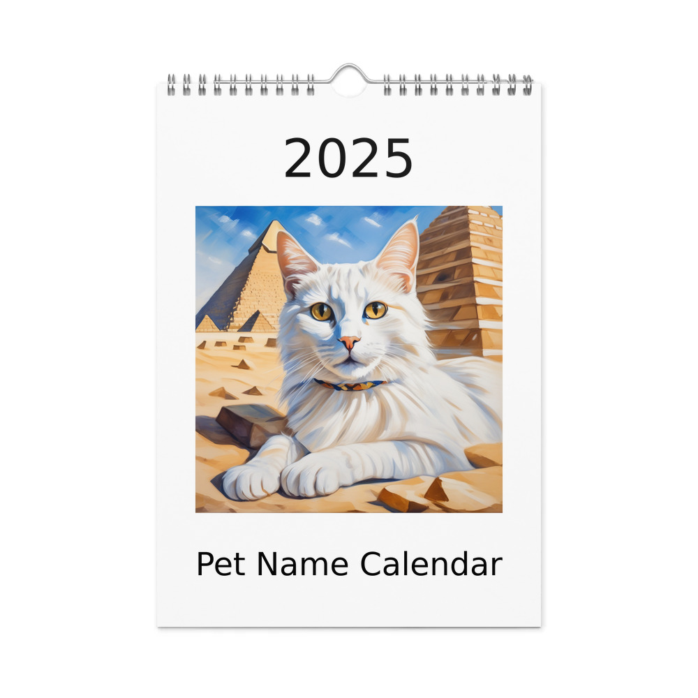 PugMug Custom White Companion Cat Wall Calendar (2026)