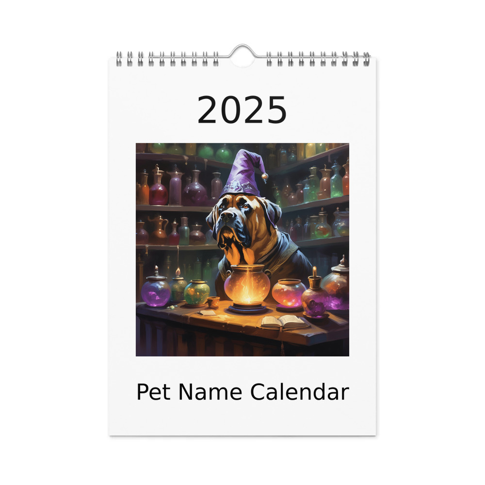 PugMug Custom Mastiff Wall Calendar (2026)