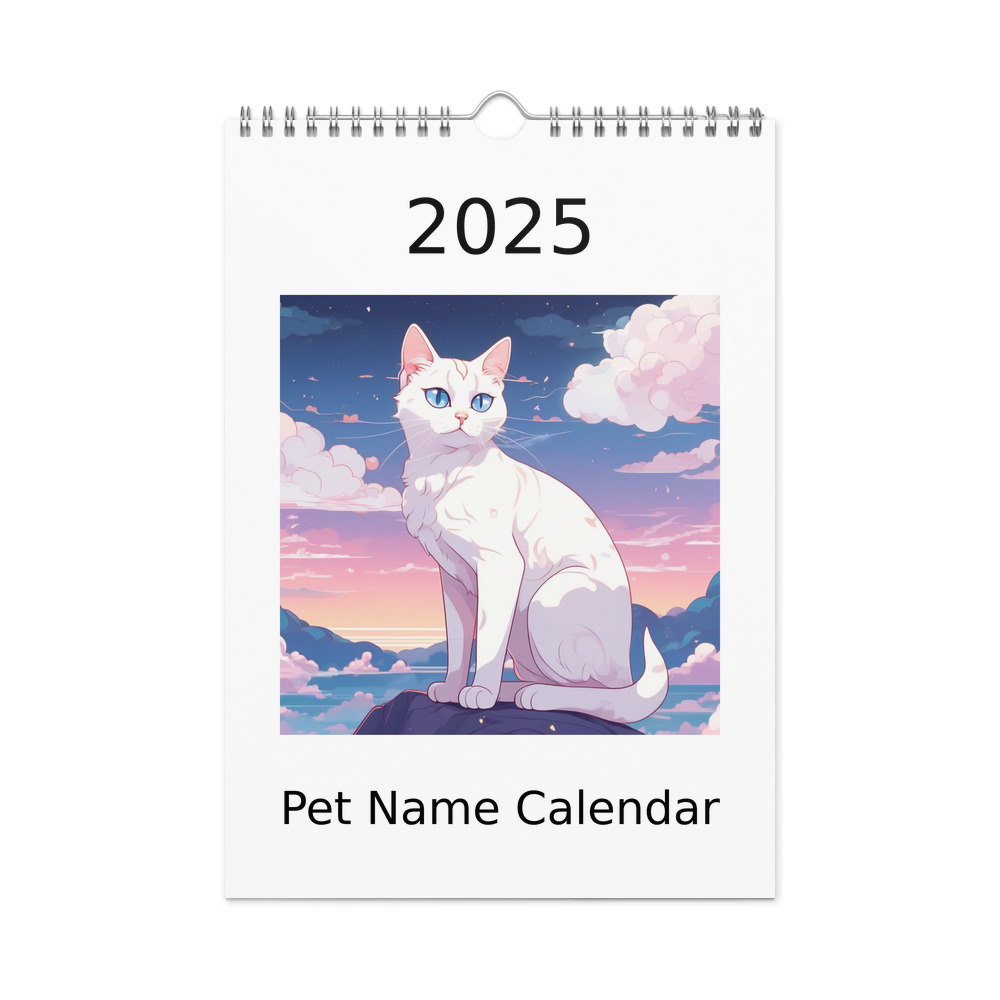 PugMug Custom White Companion Cat Wall Calendar (2026)