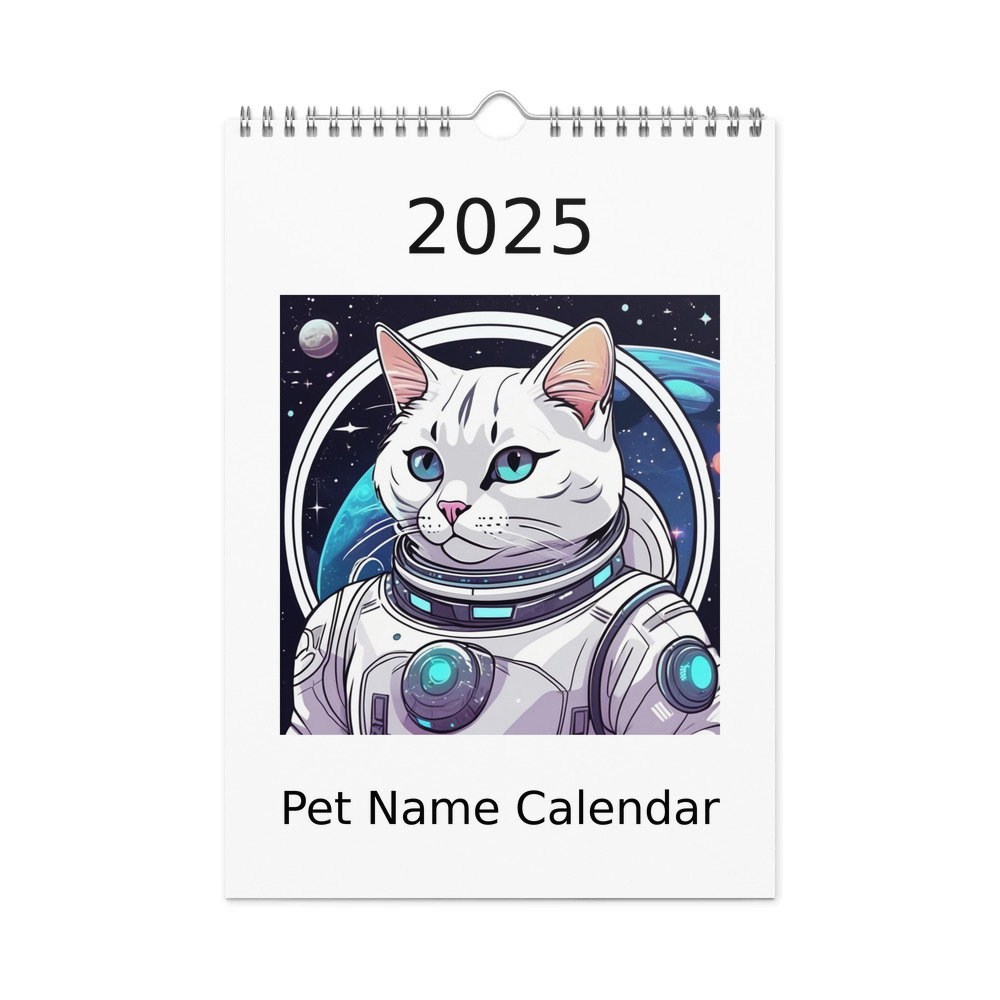 PugMug Custom White Exotic Cat Wall Calendar (2026)