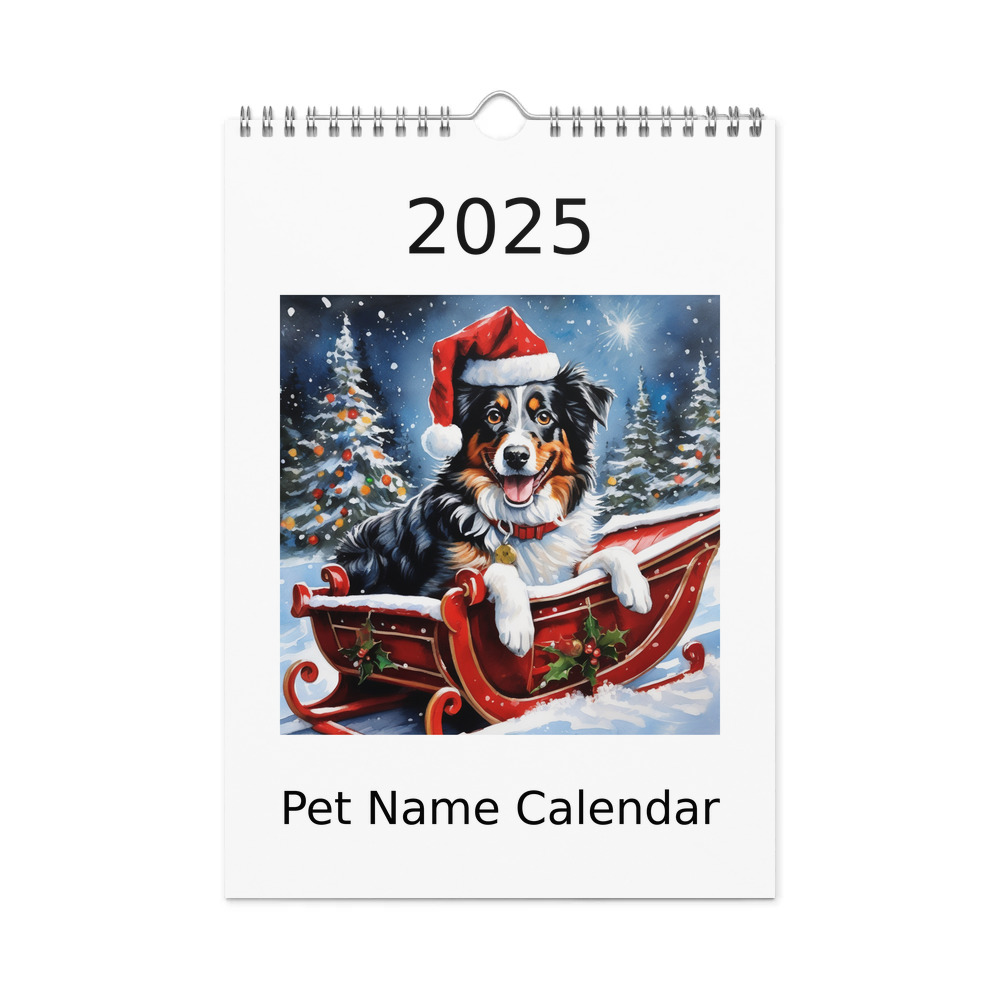 PugMug Custom Australian Shepherd Dog Wall Calendar (2026)