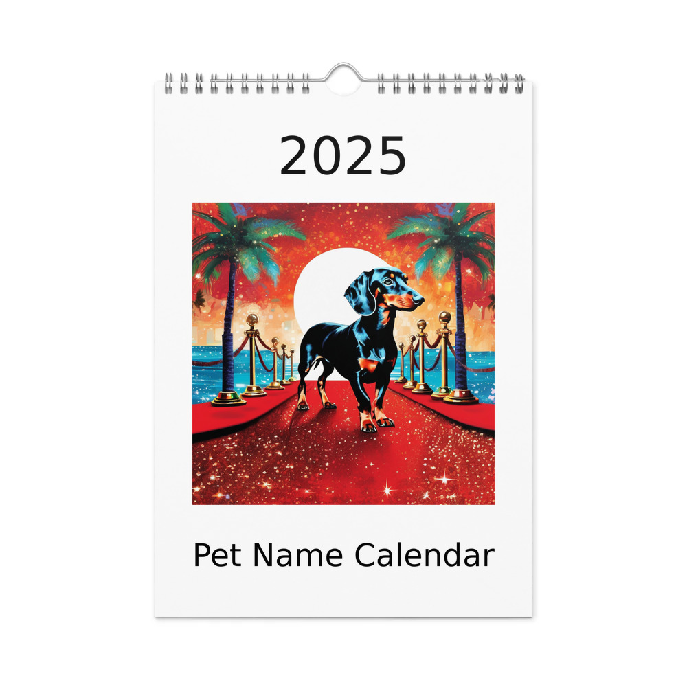 PugMug Custom Black Dachshund Wall Calendar (2026)