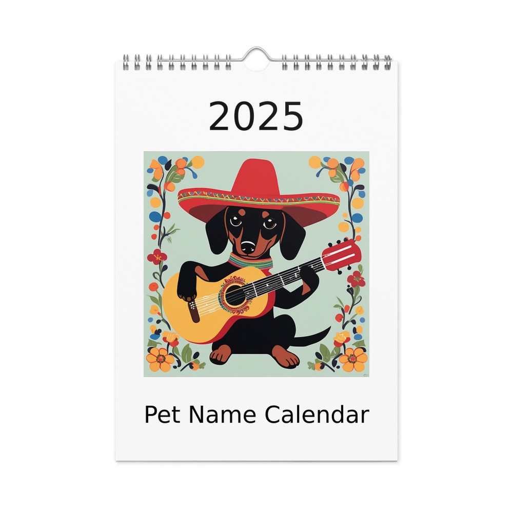 PugMug Custom Black Dachshund Wall Calendar (2026)