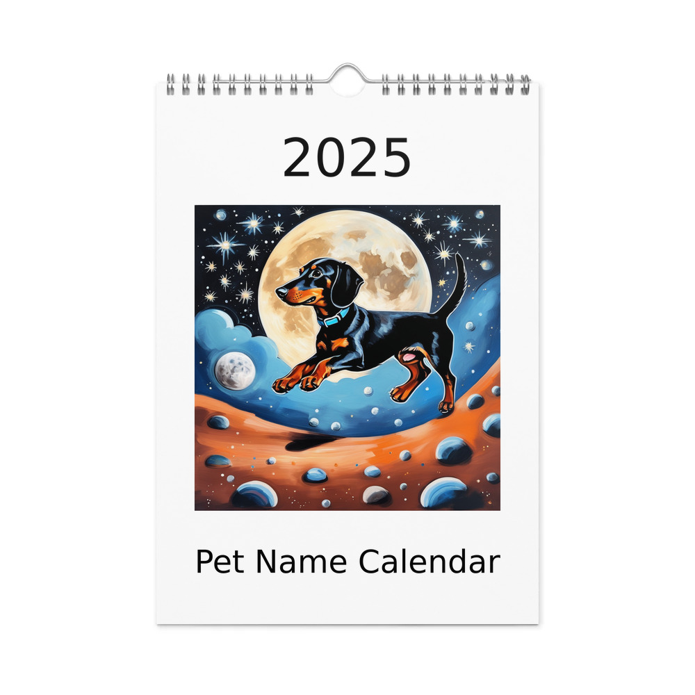 PugMug Custom Black Dachshund Wall Calendar (2026)