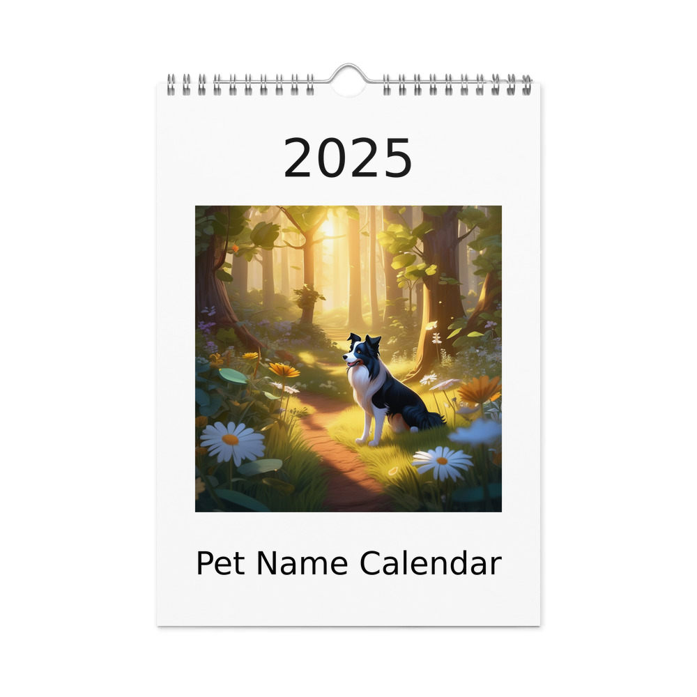 PugMug Custom Border Collie Wall Calendar (2026)
