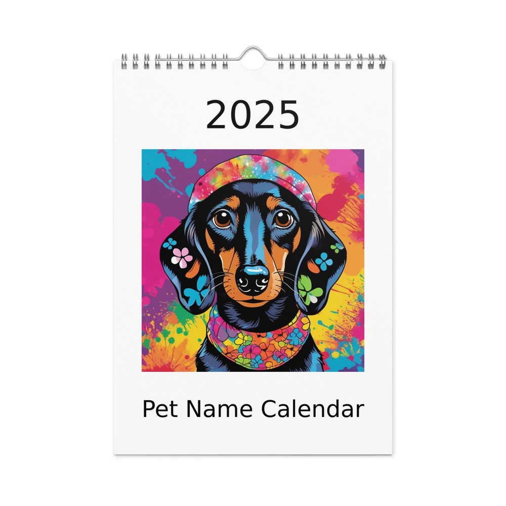 PugMug Custom Black Dachshund Wall Calendar (2026)