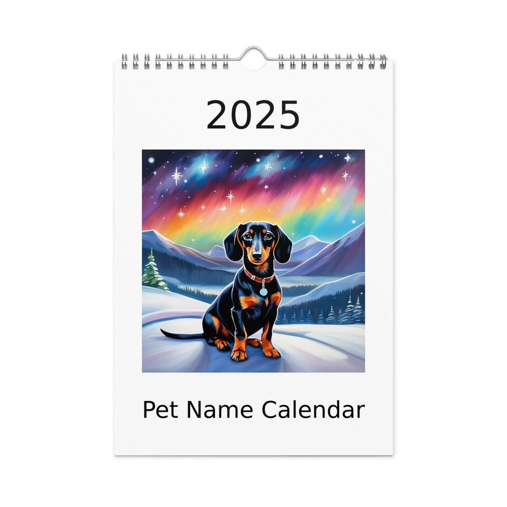 PugMug Custom Black Dachshund Wall Calendar (2026)
