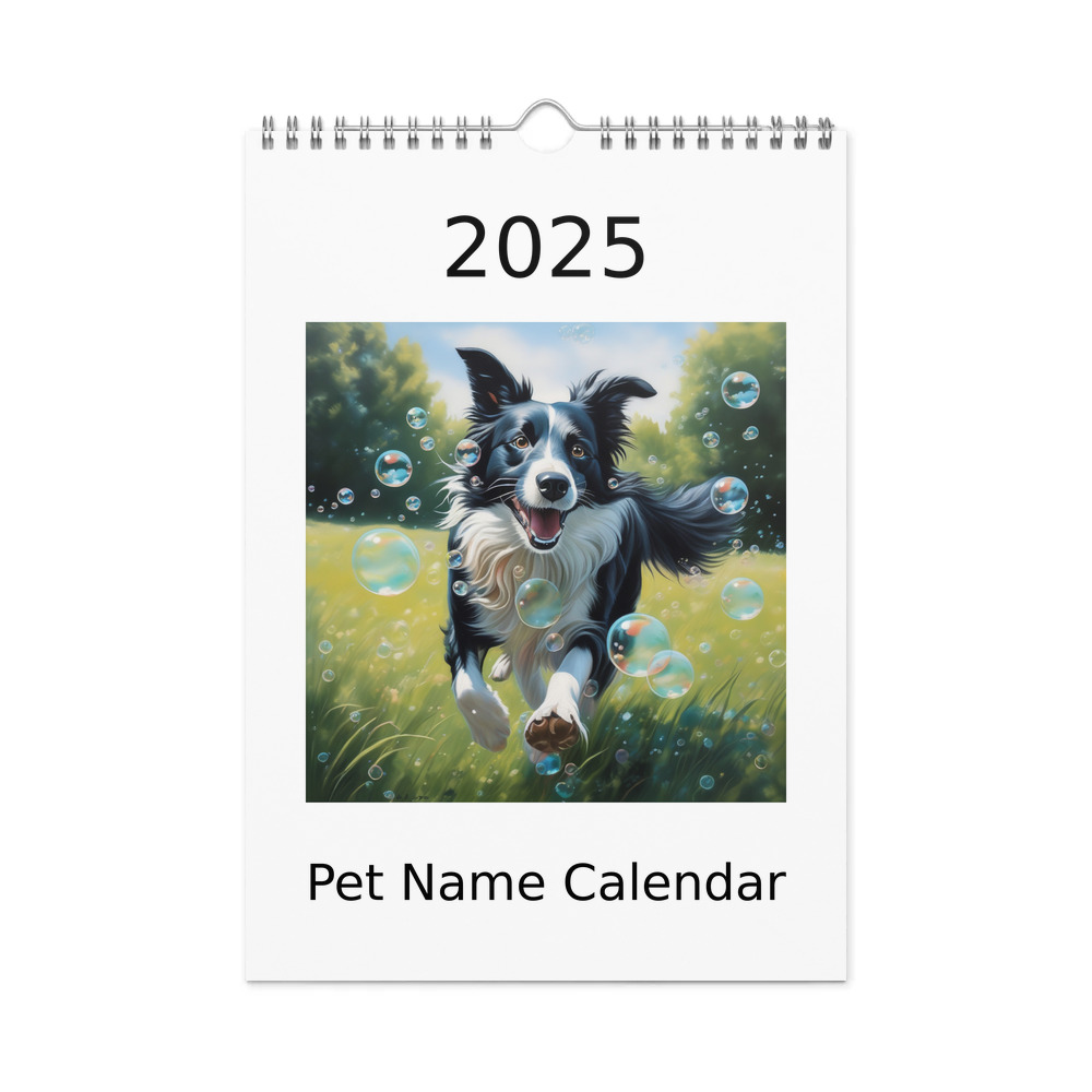 PugMug Custom Border Collie Wall Calendar (2026)