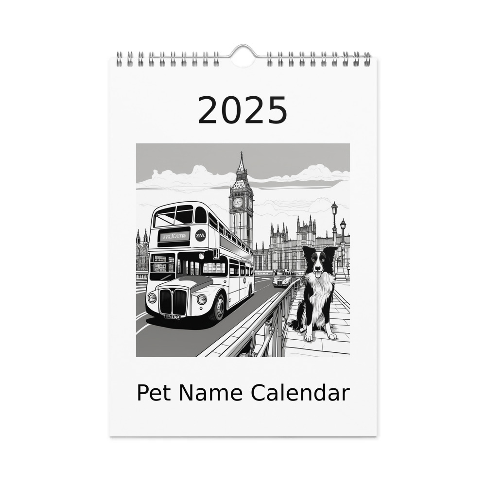 PugMug Custom Border Collie Wall Calendar (2026)