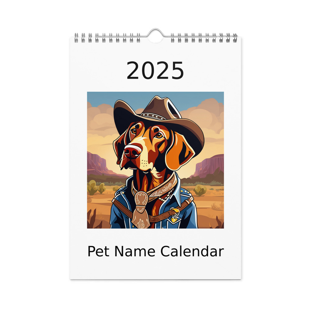 PugMug Custom Vizsla Wall Calendar (2026)
