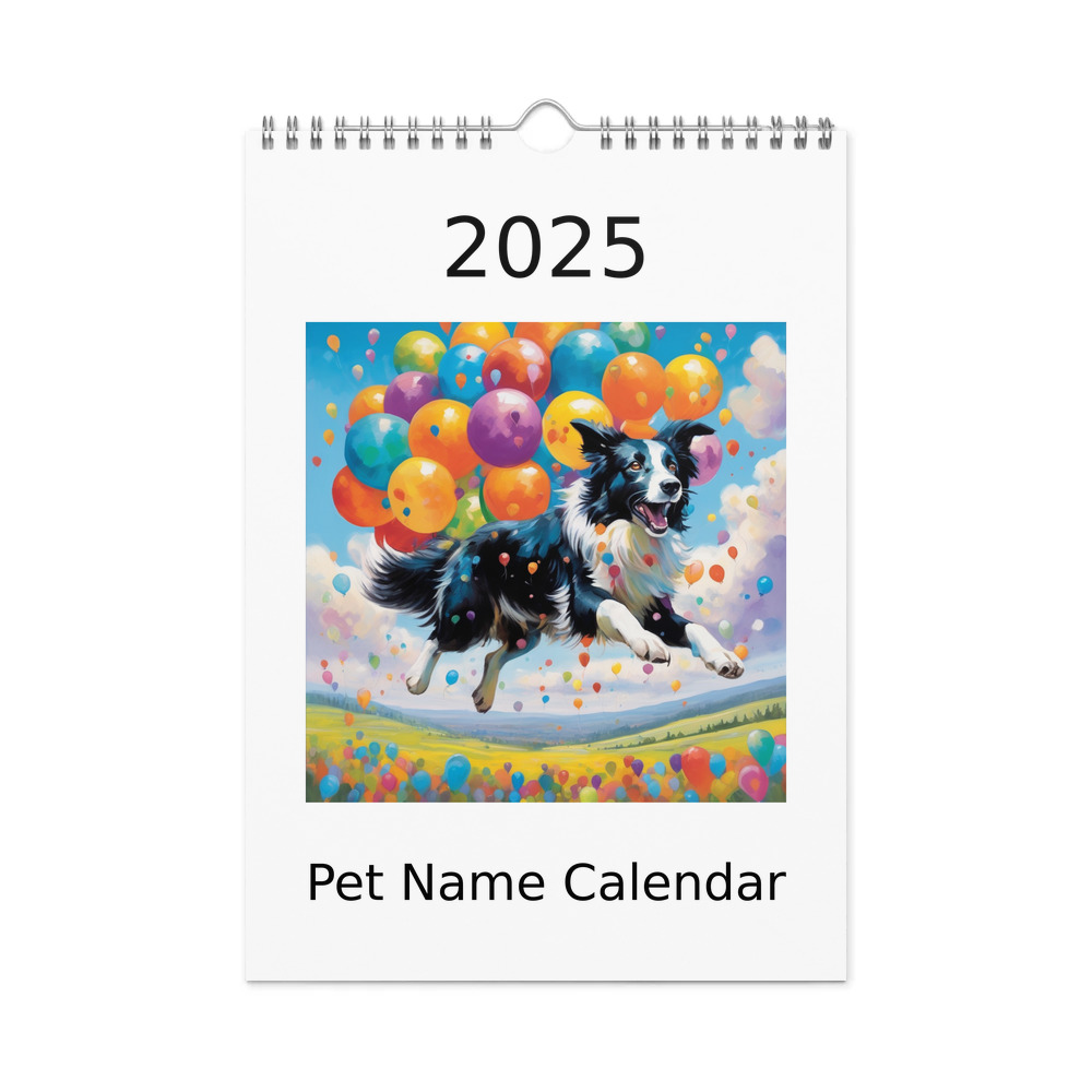 PugMug Custom Border Collie Wall Calendar (2026)