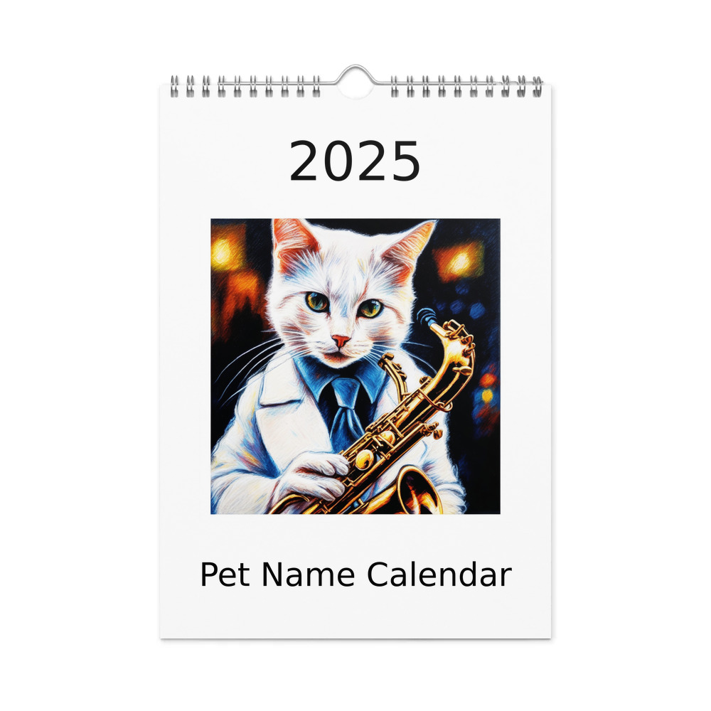 PugMug Custom White Companion Cat Wall Calendar (2026)