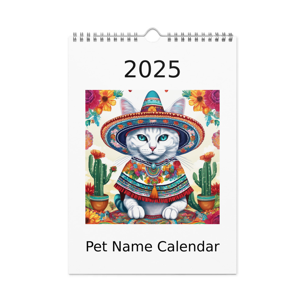 PugMug Custom White Companion Cat Wall Calendar (2026)
