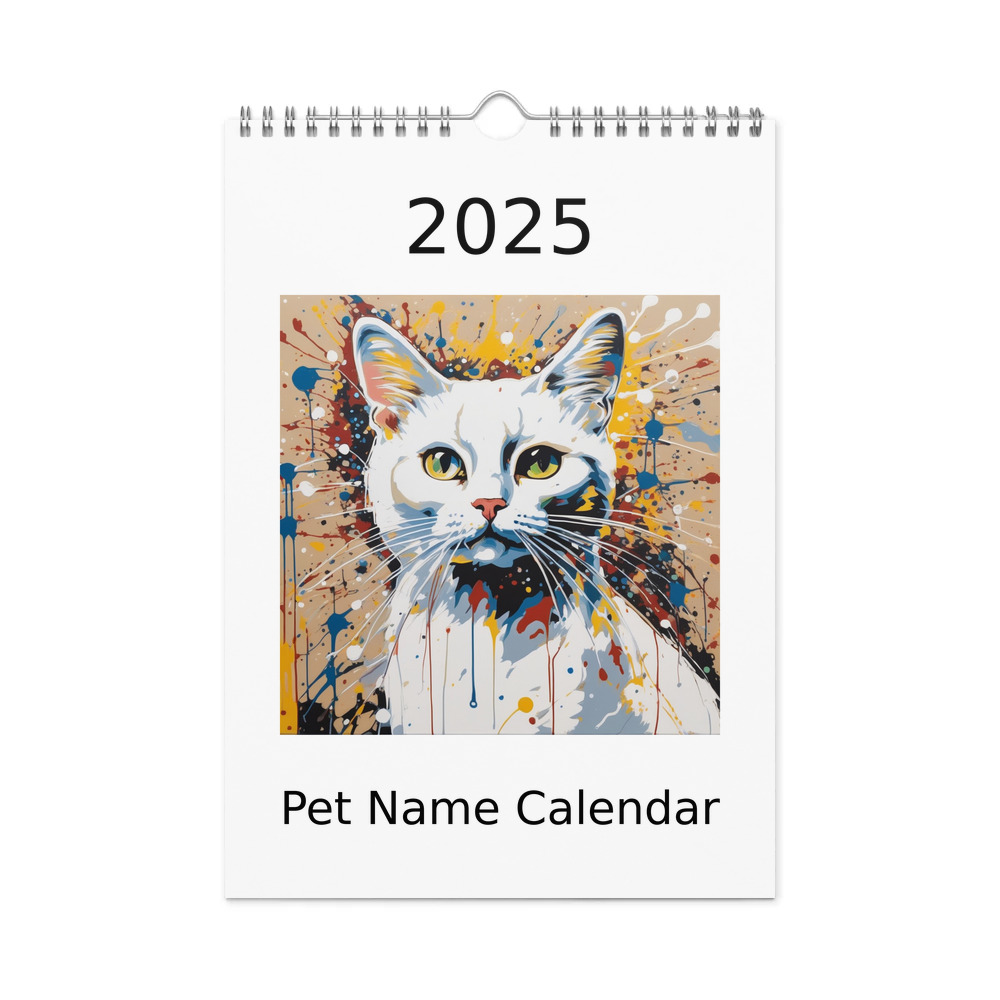 PugMug Custom White Companion Cat Wall Calendar (2026)