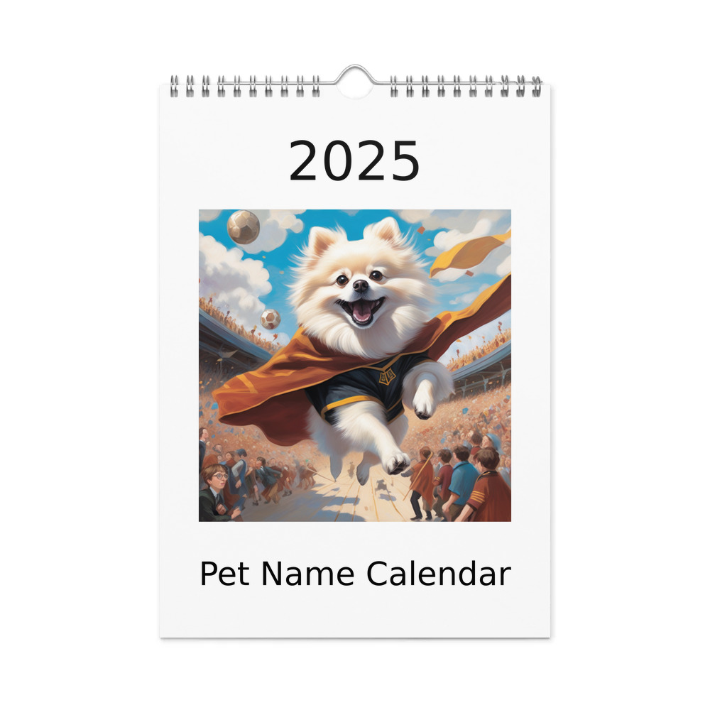 PugMug Custom White Pomeranian Wall Calendar (2026)