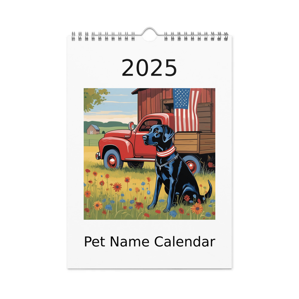 PugMug Custom Black Labrador Retriever Wall Calendar (2026)