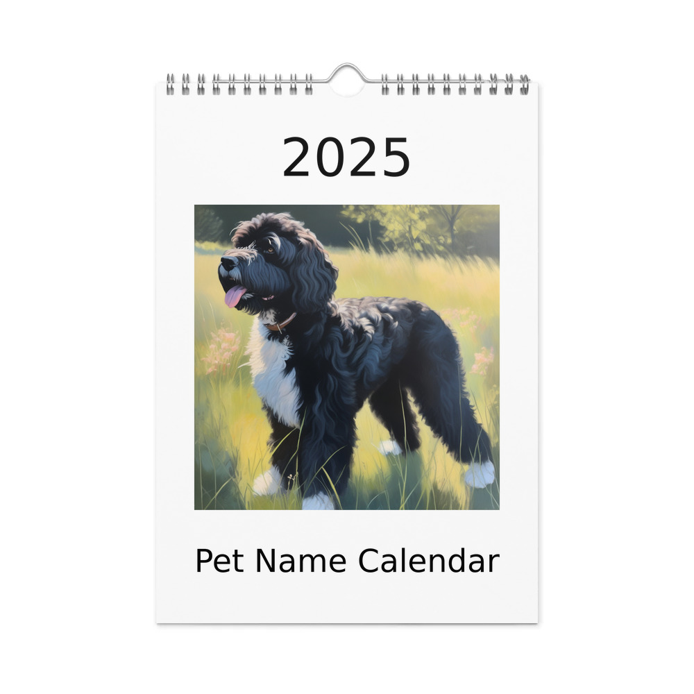 PugMug Custom Portuguese Water Dog Wall Calendar (2026)