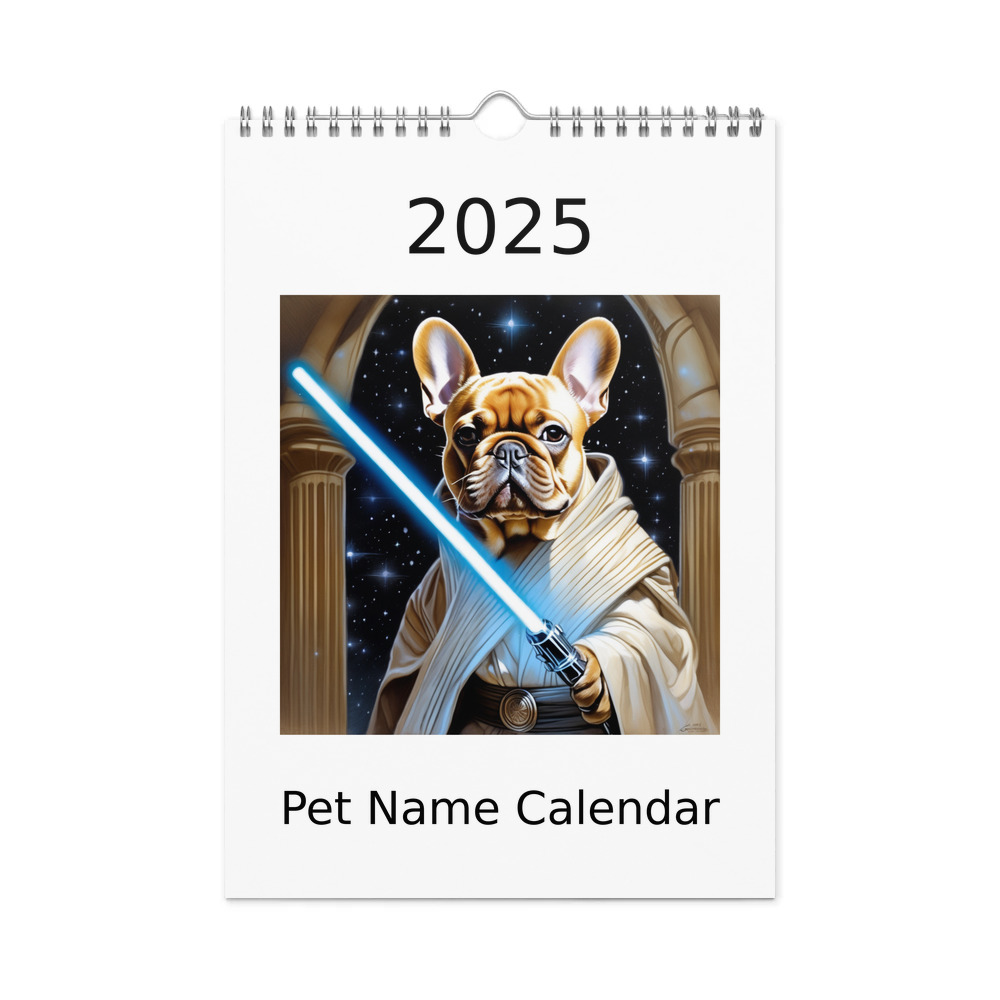 PugMug Custom Tan French Bulldog Wall Calendar (2026)