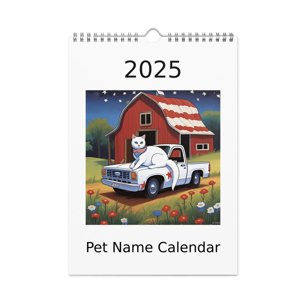 PugMug Custom White Companion Cat Wall Calendar (2026)
