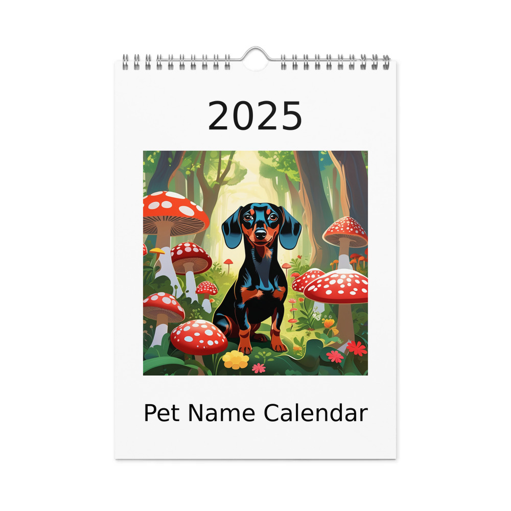 PugMug Custom Black Dachshund Wall Calendar (2026)