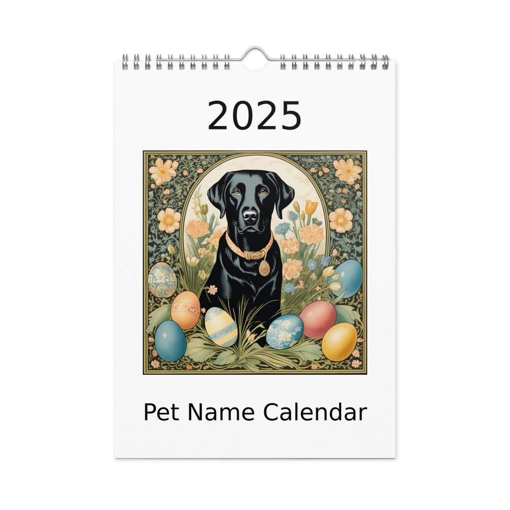 PugMug Custom Black Labrador Retriever Wall Calendar (2026)