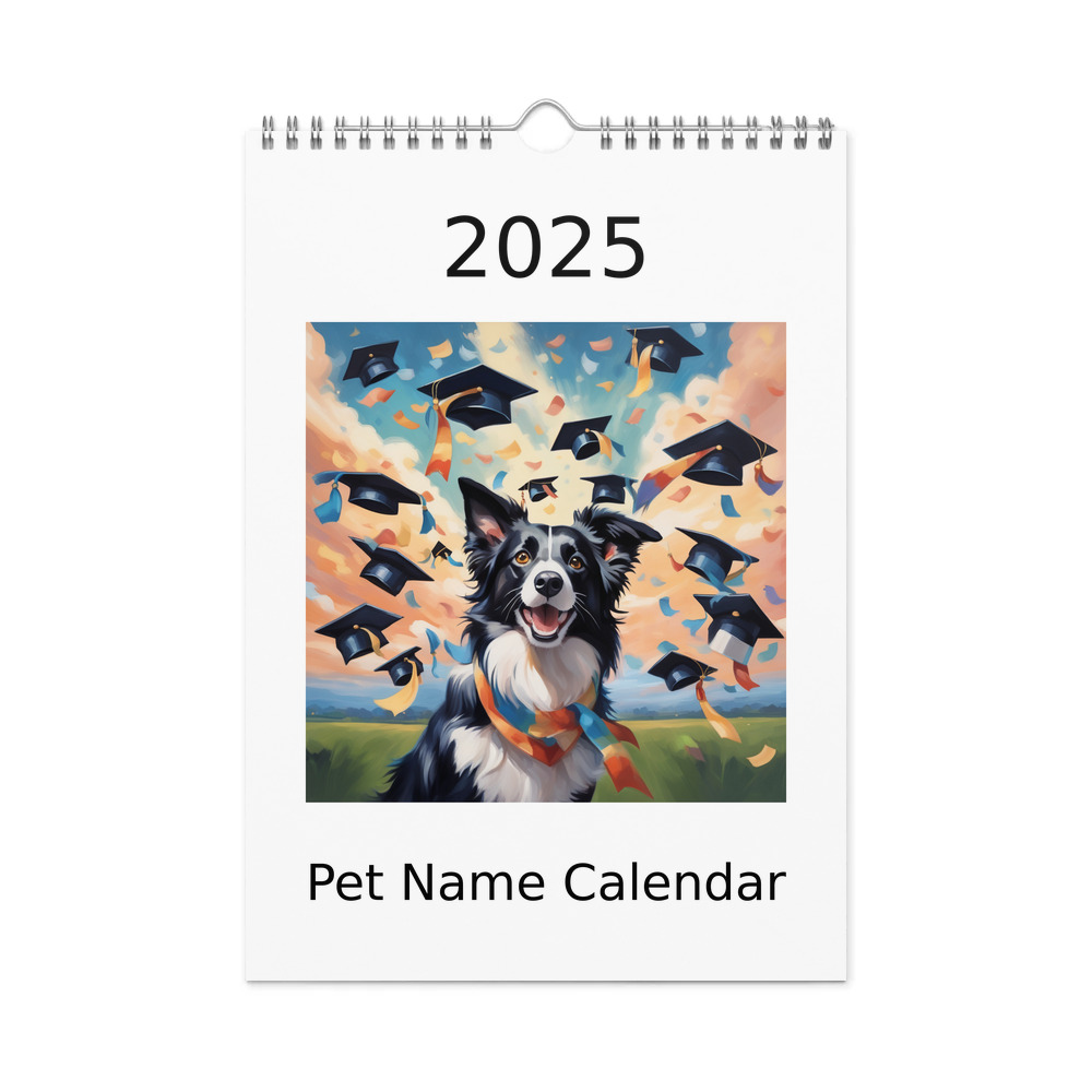 PugMug Custom Border Collie Wall Calendar (2026)