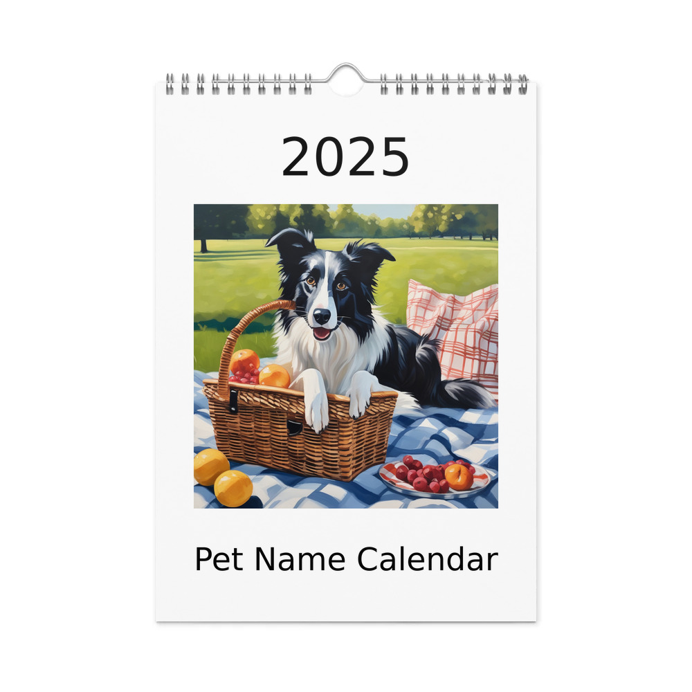 PugMug Custom Border Collie Wall Calendar (2026)