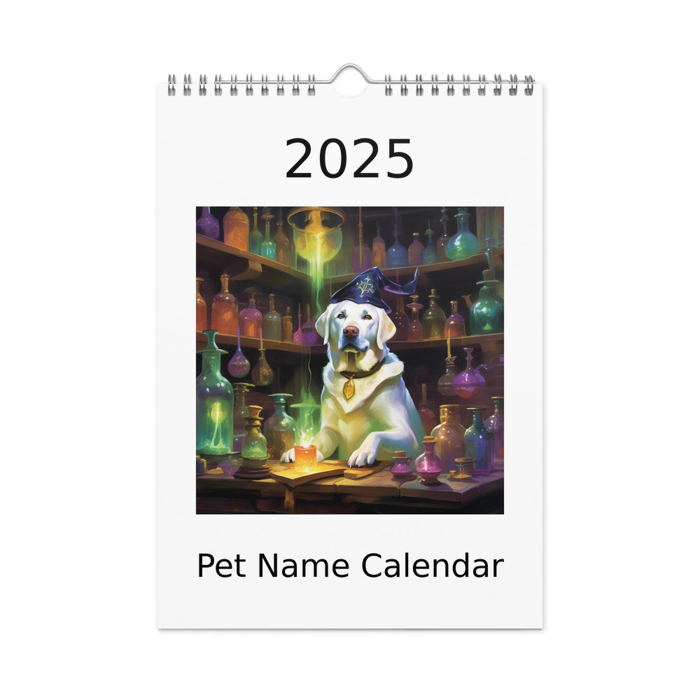 PugMug Custom White Labrador Retriever Wall Calendar (2026)
