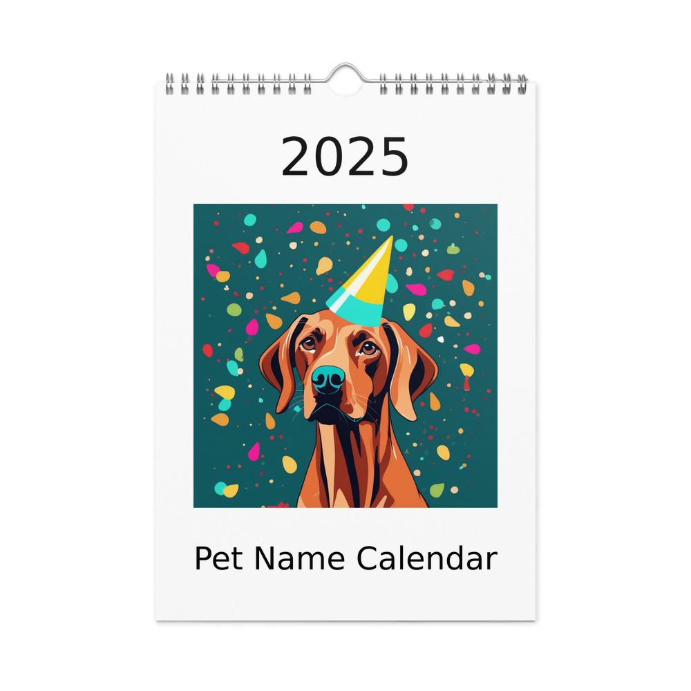 PugMug Custom Vizsla Wall Calendar (2026)