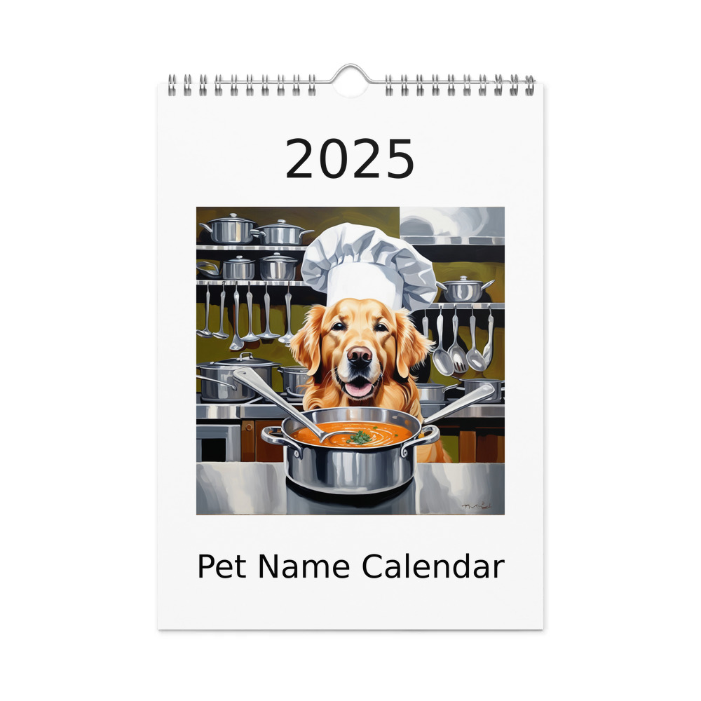 PugMug Custom Golden Retriever Wall Calendar (2026)