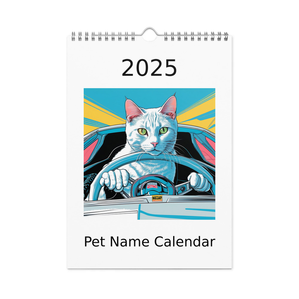 PugMug Custom White Companion Cat Wall Calendar (2026)