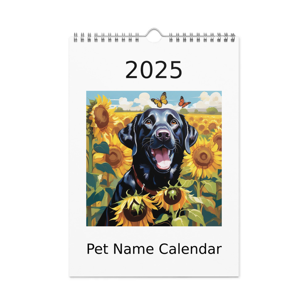 PugMug Custom Black Labrador Retriever Wall Calendar (2026)