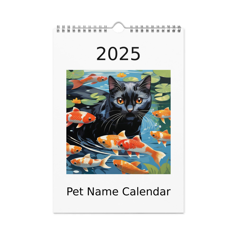 PugMug Custom Black Exotic Cat Wall Calendar (2026)