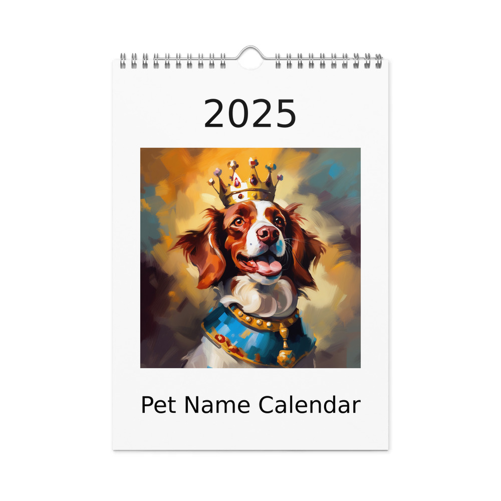 PugMug Custom Brittany Dog Wall Calendar (2026)
