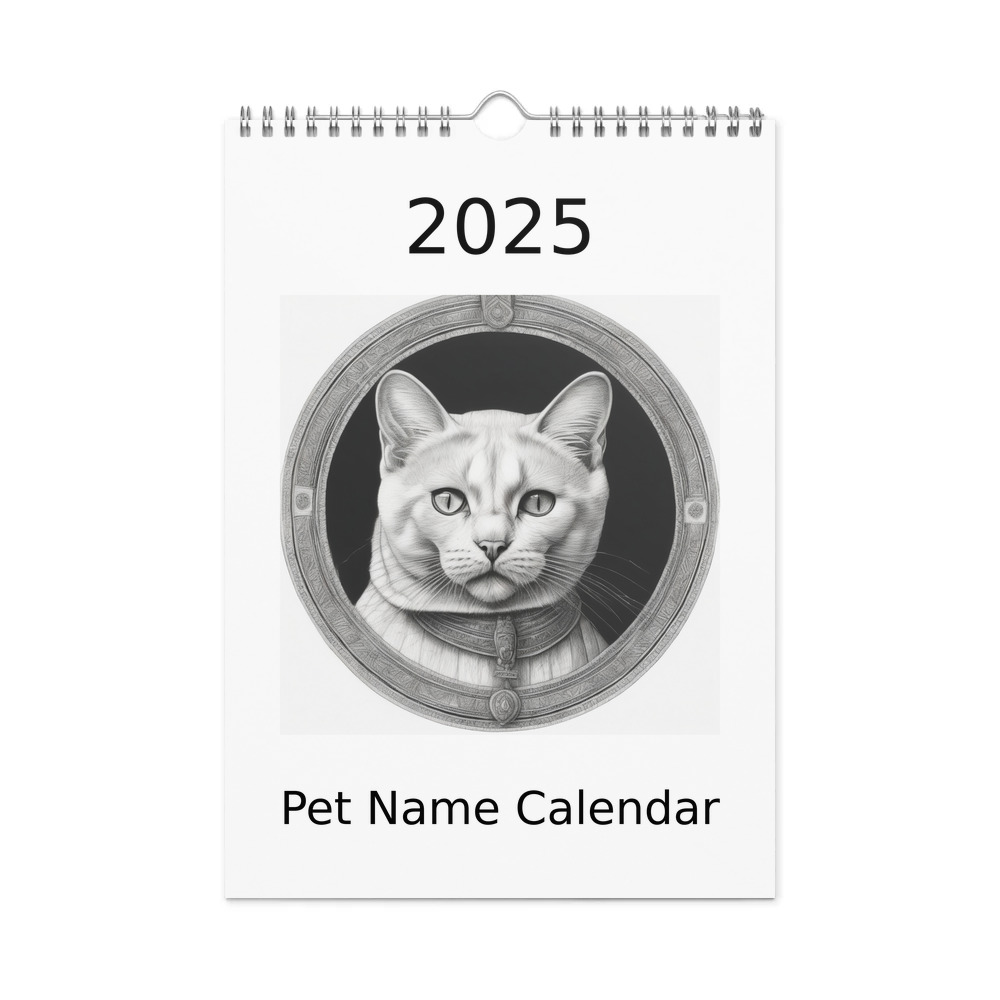 PugMug Custom White Exotic Cat Wall Calendar (2026)