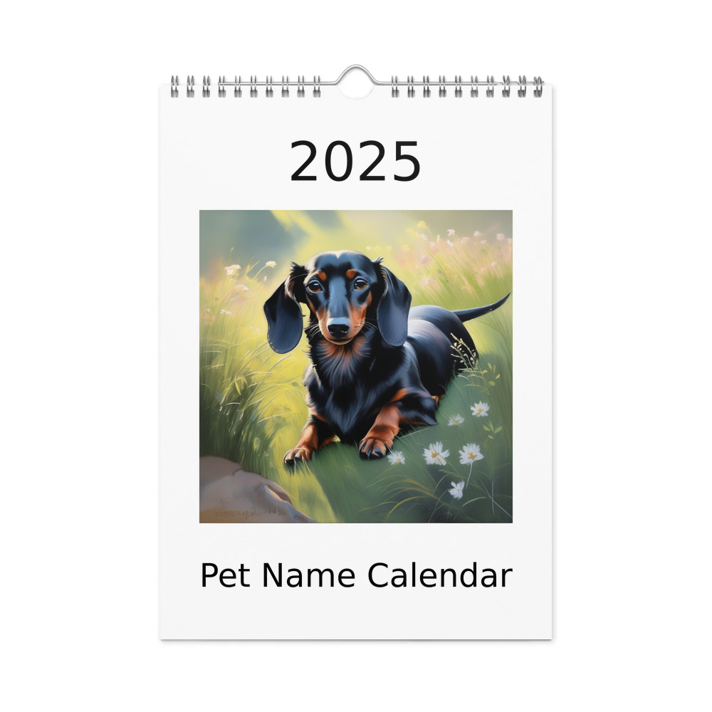 PugMug Custom Black Dachshund Wall Calendar (2026)
