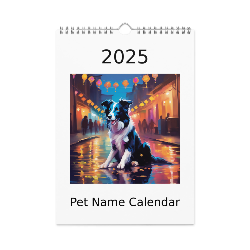 PugMug Custom Border Collie Wall Calendar (2026)